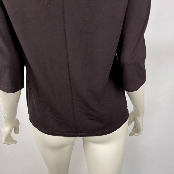 Eileen Fisher Washable Rayon Top Women PL 3/4 Sleeve Scoop neck StretchTee Shirt - Picture 8 of 11